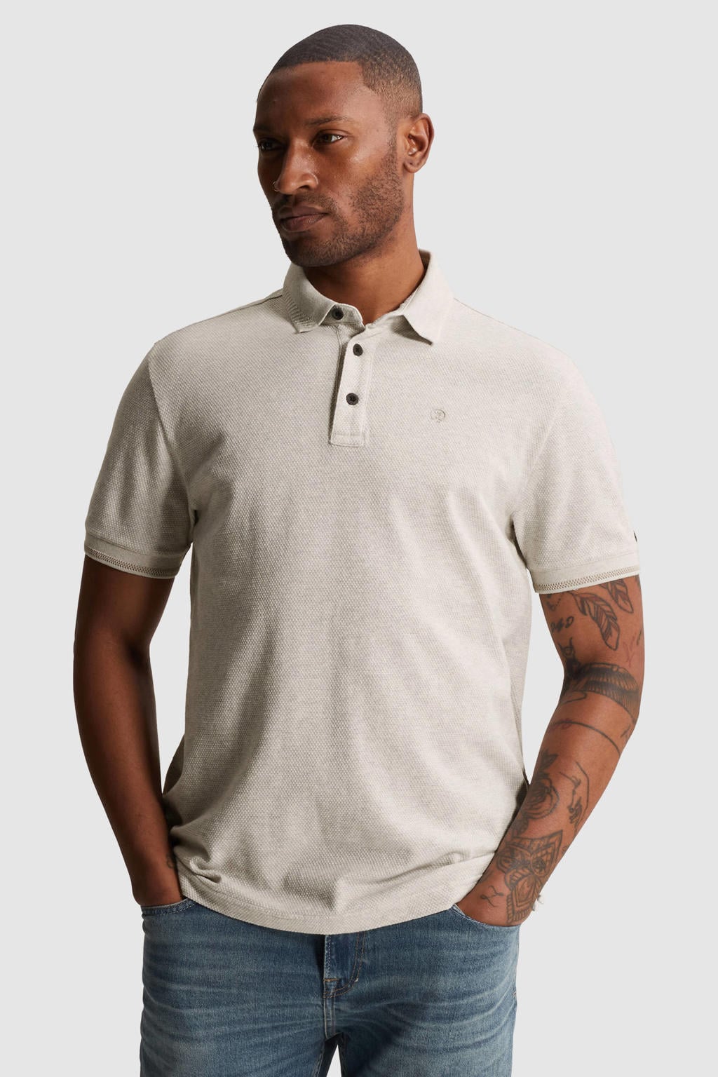 Cast Iron slim fit polo - naturel
