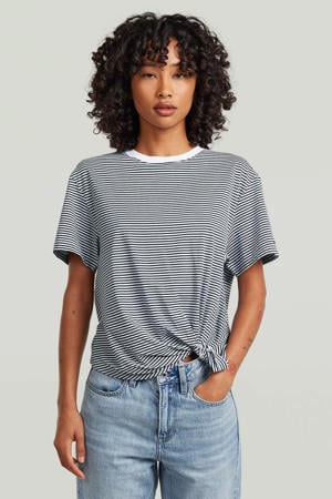 gestreept T-shirt donkerblauw
