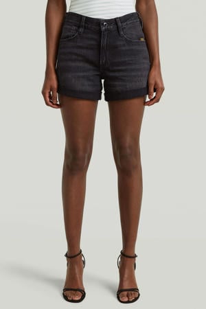 denim regular waist short zwart