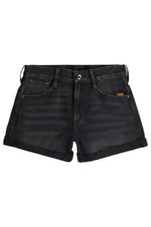 denim regular waist short zwart