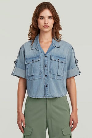 Boxy Relaxed Shirt denim blouse - lichtblauw