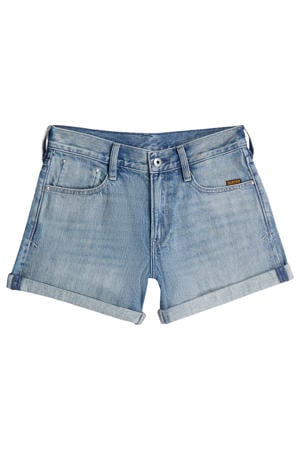 regular waist short medium blue denim