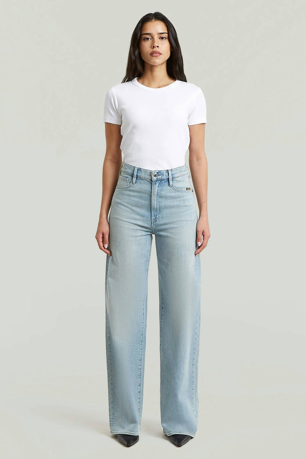 Light blue denim dames G-STAR Deckk 2.0 high waist loose fit jeans van denim met effen