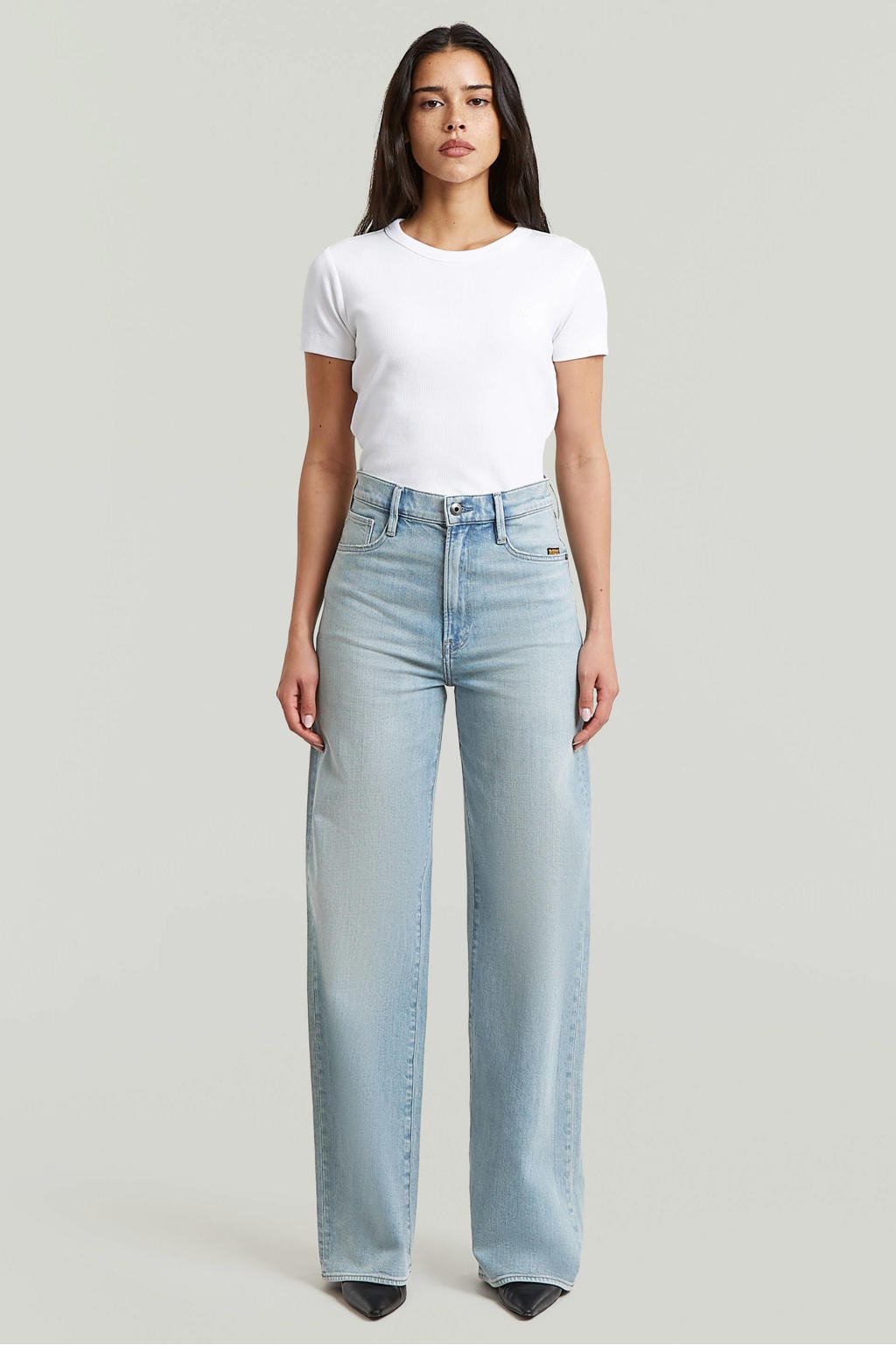 Light blue denim dames G-STAR Deckk 2.0 high waist loose fit jeans van denim met effen