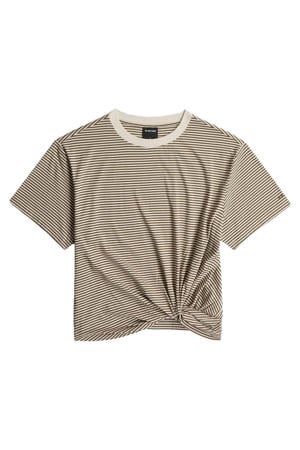 gestreept T-shirt ecru