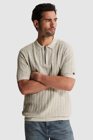 regular polo fijn gebreid ecru