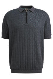 thumbnail: Cast Iron regular polo fijn gebreid grijsblauw