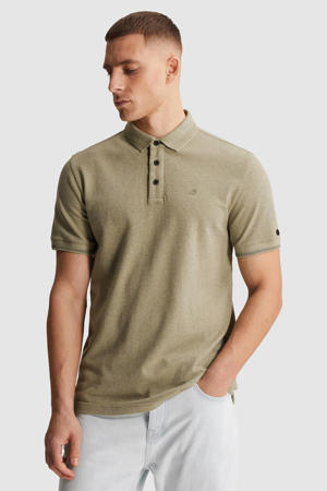 slim polo gebreid groen