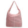 Manfield suede schoudertas roze