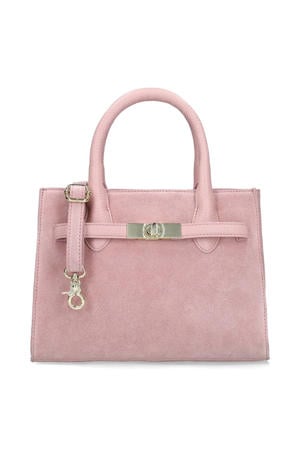 suède mini handtas roze