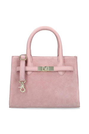 suède mini handtas roze