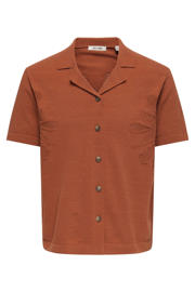thumbnail: ONLY & SONS regular casual overhemd gebreid brique
