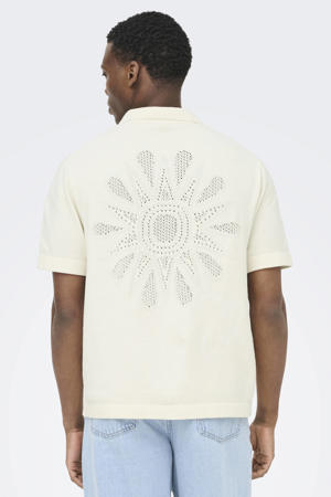 regular casual overhemd gebreid ecru