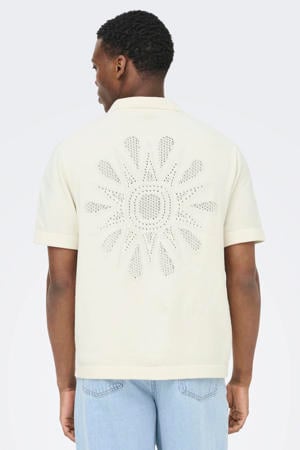 regular casual overhemd gebreid ecru