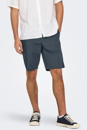 ONSKAL slim chino short grijsblauw