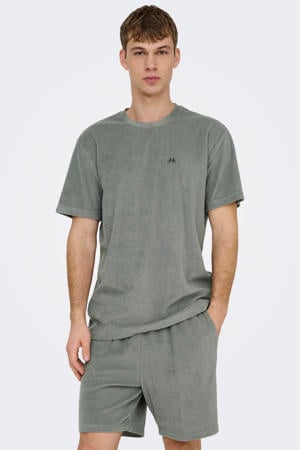 relaxed T-shirt grijsgroen