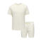 ONLY & SONS regular T-shirt gebreid met short ecru - (set van 2)