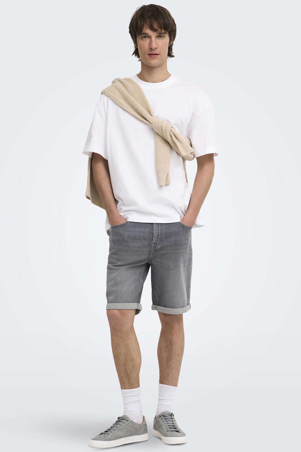 ONLY & SONS ONSPLY regular denim short grey denim