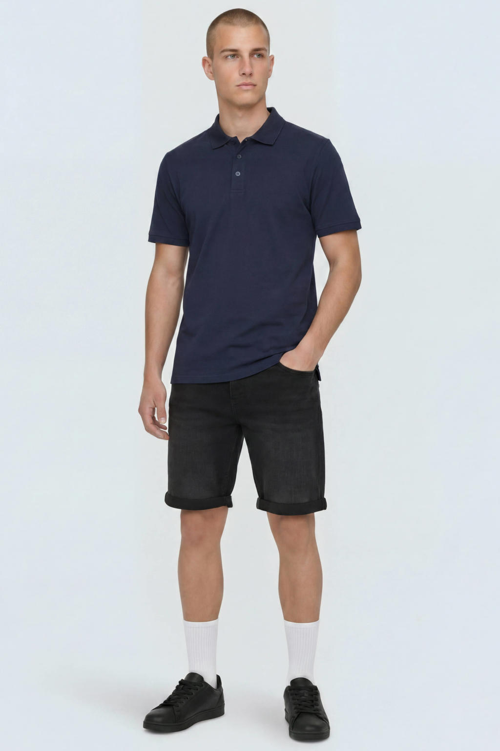 ONLY & SONS ONSPLY regular low waist denim short black denim