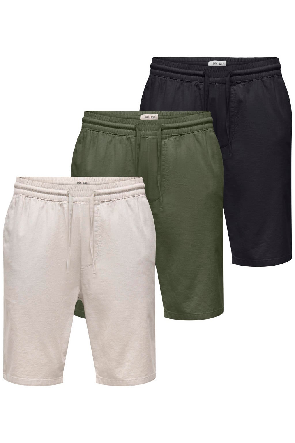 ONLY & SONS ONSREID slim casual short multi - (set van 3)
