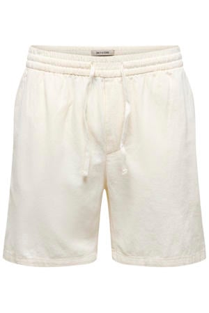 ONSTEL regular casual short met linnen ecru