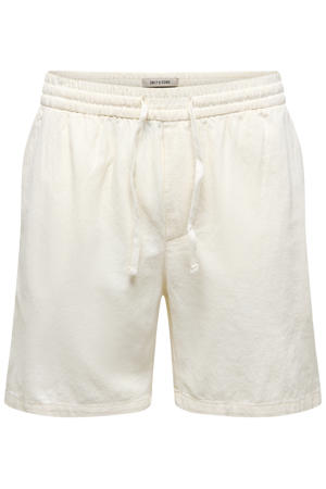 ONSTEL regular casual short met linnen ecru