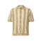 Selected relaxed gestreept casual overhemd gebreid beige