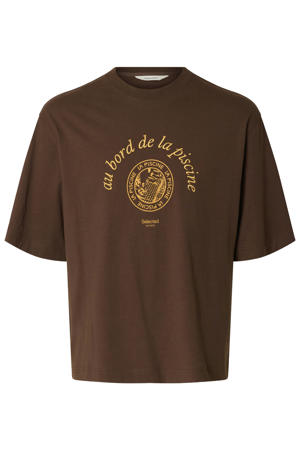 boxy T-shirt bruin