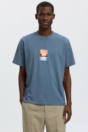regular T-shirt blauw