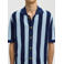 Selected relaxed gestreept casual overhemd gebreid blauw