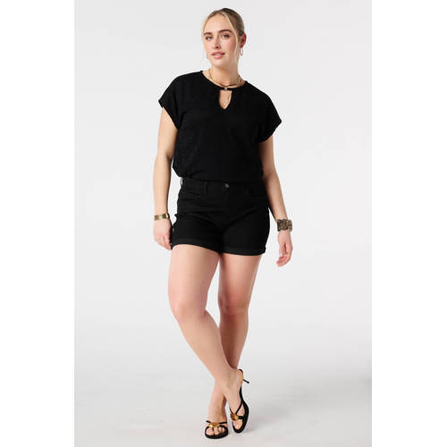 MS Mode denim slim regular waist short zwart afbeelding