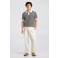 America Today straight casual broek met linnen ecru