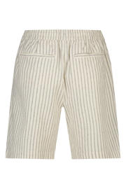 thumbnail: America Today regular casual short met linnen met krijtstreep beige