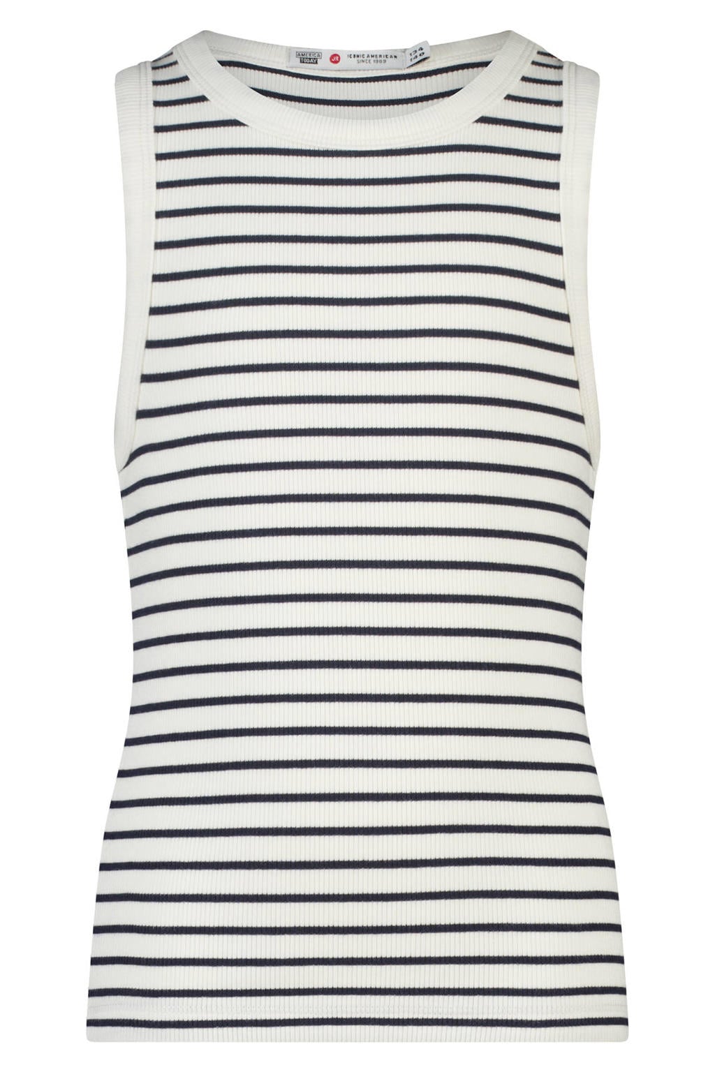 America Today gestreepte tanktop - wit