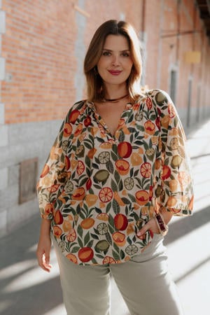 top Plus Size met print - meerkleurig