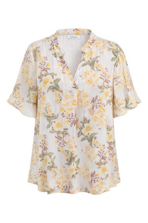 gebloemde blouse geel