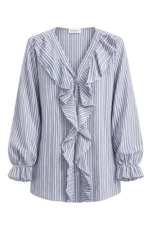 blouse met krijtstreep lichtblauw