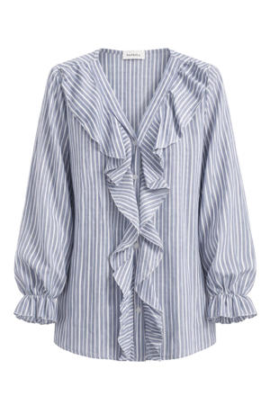 blouse met krijtstreep lichtblauw