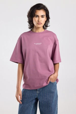 T-shirt met backprint paars