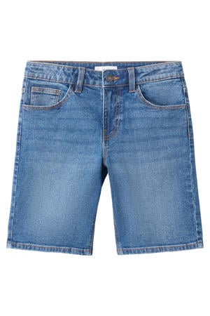 short medium blue denim