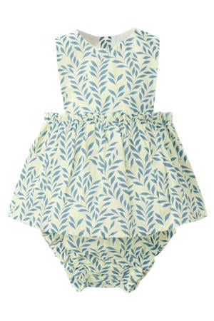 jurk + bloomer lichtgeel/blauw