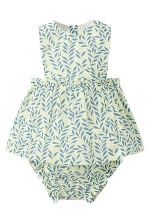 jurk + bloomer lichtgeel/blauw