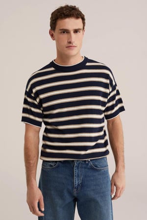 relaxed gestreept T-shirt donkerblauw