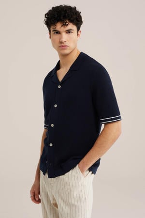 casual overhemd  gebreid donkerblauw