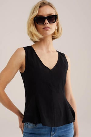 peplum top zwart