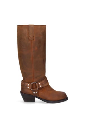 leren bikerboots bruin