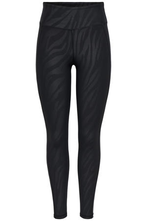 Onprya-2- Cherry sportlegging met zebraprint zwart/antraciet