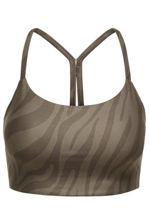 level 2 sportbh met zebraprint- groen