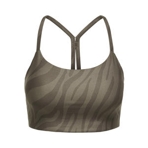 sport-bh medium support met zebraprint groen