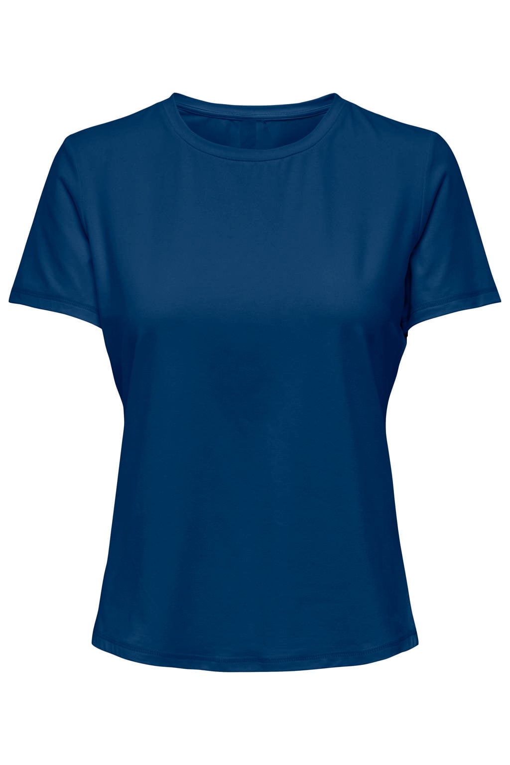 Donkerblauwe dames ONLY PLAY sportshirt Onpfont Life On Ss Reg Tee van polyester met korte mouwen